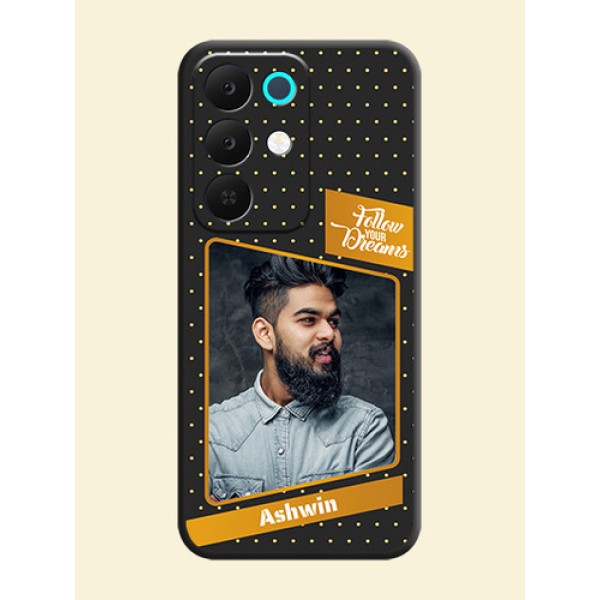 Follow Your Dreams with White Dots On Space Black Custom Soft Matte Mobile Back Cover - Realme Narzo 90x 5G