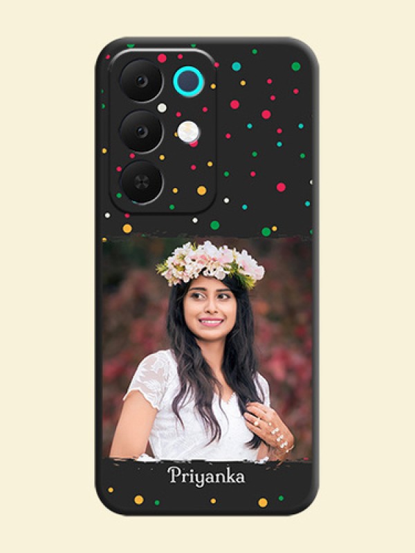 Multicolor Dotted Pattern with Text On Space Black Custom Soft Matte Mobile Back Cover - Realme Narzo 90x 5G
