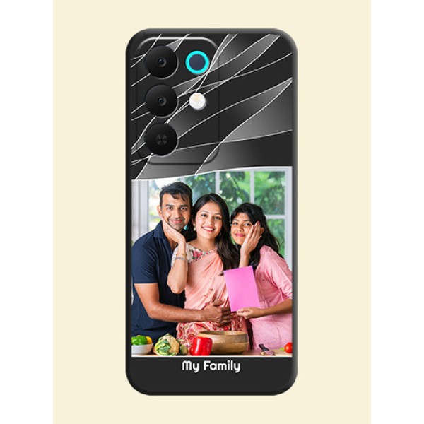 Mixed Wave Lines on Photo On Space Black Custom Soft Matte Mobile Back Cover - Realme Narzo 90x 5G Mixed Wave Lines on Photo On Space Black Custom Soft Matte Mobile Back Cover - Realme Narzo 90x 5G