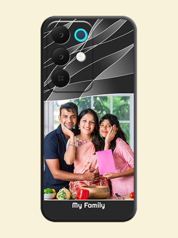 Mixed Wave Lines on Photo On Space Black Custom Soft Matte Mobile Back Cover - Realme Narzo 90x 5G
