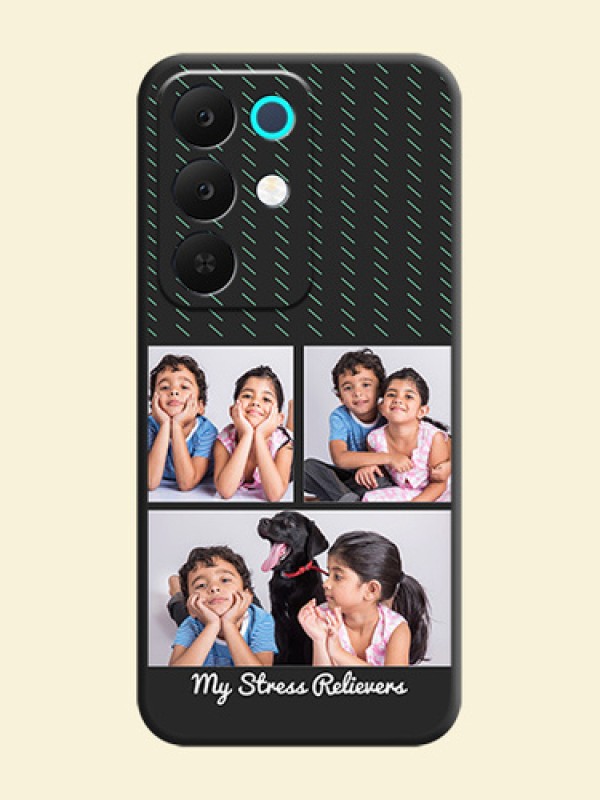 Cross Dotted Pattern with 2 Image Holder On Space Black Custom Soft Matte Mobile Back Cover - Realme Narzo 90x 5G