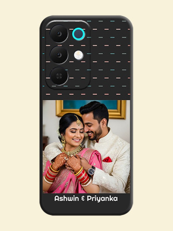 Line Pattern Design with Text On Space Black Custom Soft Matte Mobile Back Cover - Realme Narzo 90x 5G