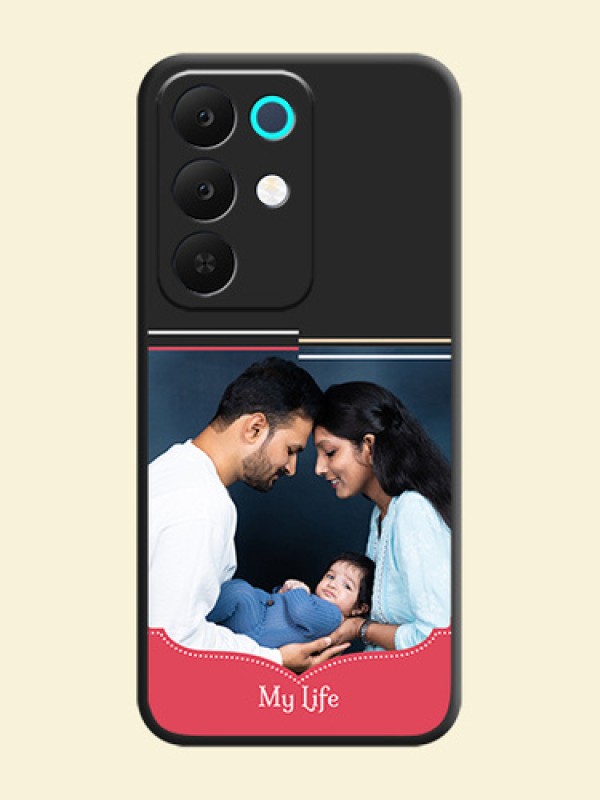 Classic Plain Design with Name On Space Black Custom Soft Matte Mobile Back Cover - Realme Narzo 90x 5G