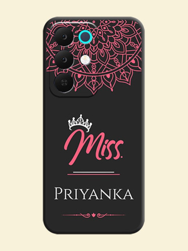 Mrs Name with Floral Design On Space Black Custom Soft Matte Mobile Back Cover - Realme Narzo 90x 5G