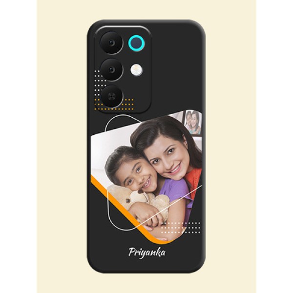 Yellow Triangle on Photo On Space Black Custom Soft Matte Mobile Back Cover - Realme Narzo 90x 5G Yellow Triangle on Photo On Space Black Custom Soft Matte Mobile Back Cover - Realme Narzo 90x 5G