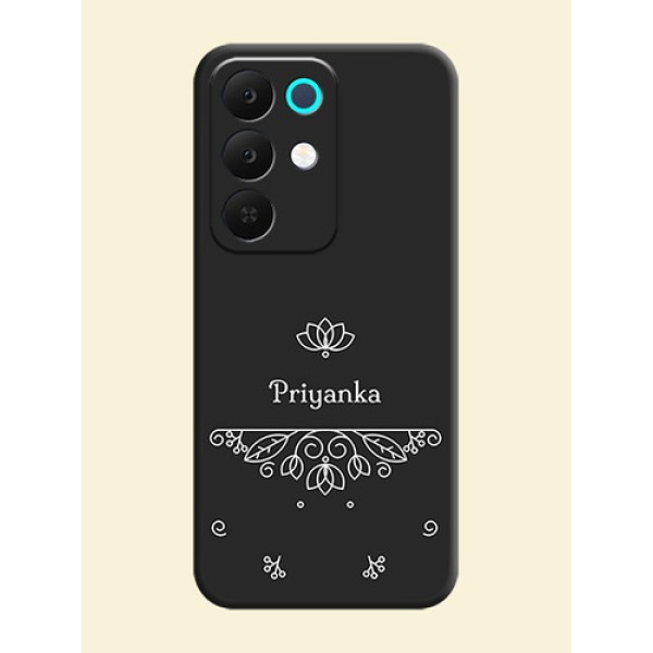 Lotus Garden Custom Text On Space Black Custom Soft Matte Mobile Back Cover - Realme Narzo 90x 5G Lotus Garden Custom Text On Space Black Custom Soft Matte Mobile Back Cover - Realme Narzo 90x 5G