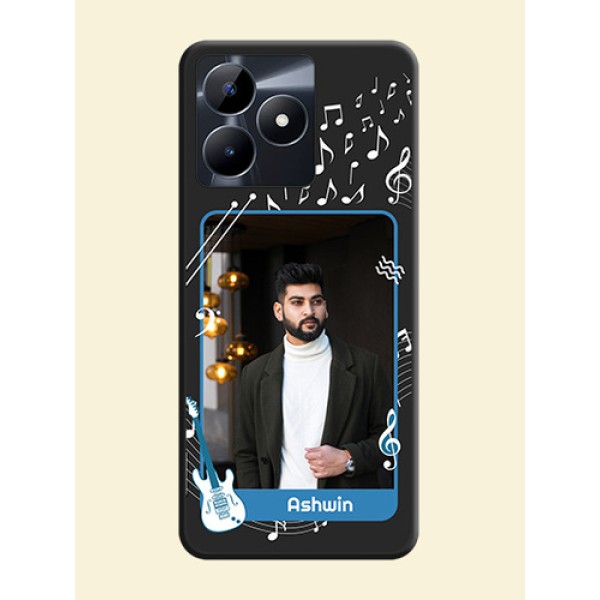 Musical Theme Design with Text - Photo on Space Black Soft Matte Mobile Case - Realme Narzo N53 Musical Theme Design with Text - Photo on Space Black Soft Matte Mobile Case - Realme Narzo N53