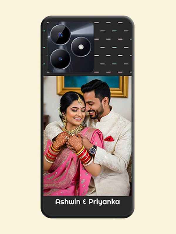 Line Pattern Design with Text on Space Black Custom Soft Matte Phone Back Cover - Realme Narzo N53