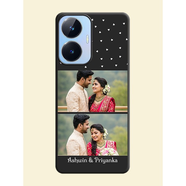 Miniature Love Symbols with Name on Space Black Custom Soft Matte Back Cover - Realme Narzo N55 Miniature Love Symbols with Name on Space Black Custom Soft Matte Back Cover - Realme Narzo N55