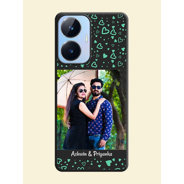 Sea Green Indefinite Love Pattern on Photo on Space Black Soft Matte Mobile Cover - Realme Narzo N55 Sea Green Indefinite Love Pattern on Photo on Space Black Soft Matte Mobile Cover - Realme Narzo N55