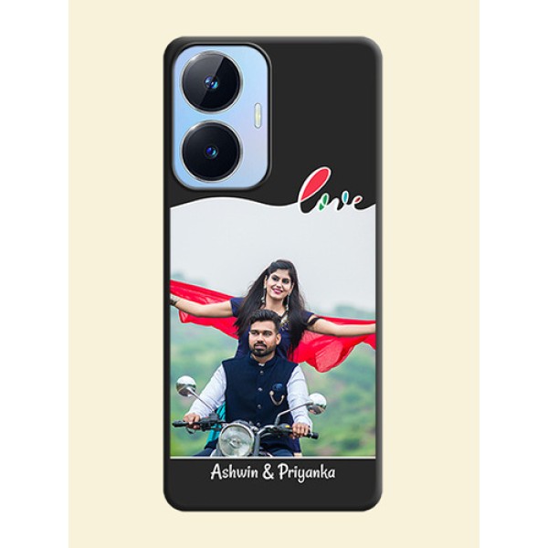 Fall in Love Pattern with Picture on Photo on Space Black Soft Matte Mobile Case - Realme Narzo N55 Fall in Love Pattern with Picture on Photo on Space Black Soft Matte Mobile Case - Realme Narzo N55