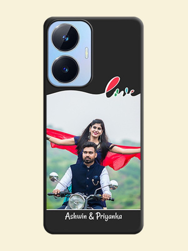 Fall in Love Pattern with Picture on Photo on Space Black Soft Matte Mobile Case - Realme Narzo N55