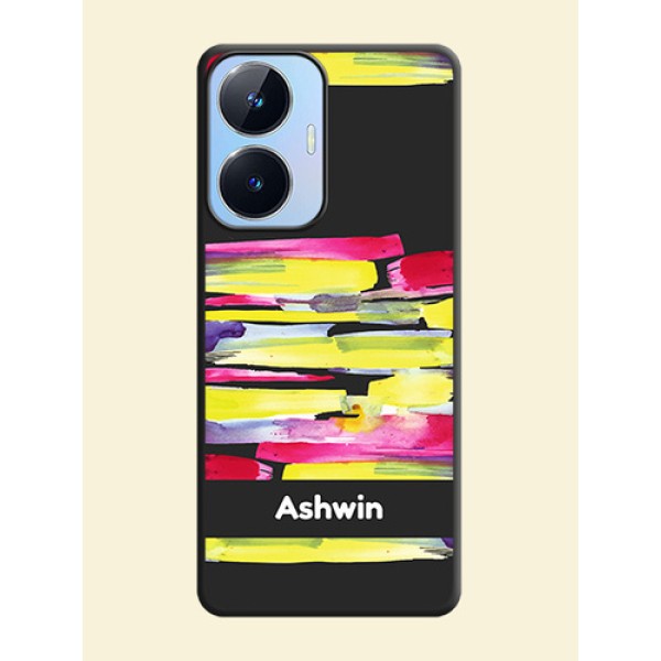 Brush Coloured on Space Black Personalized Soft Matte Phone Covers - Realme Narzo N55 Brush Coloured on Space Black Personalized Soft Matte Phone Covers - Realme Narzo N55
