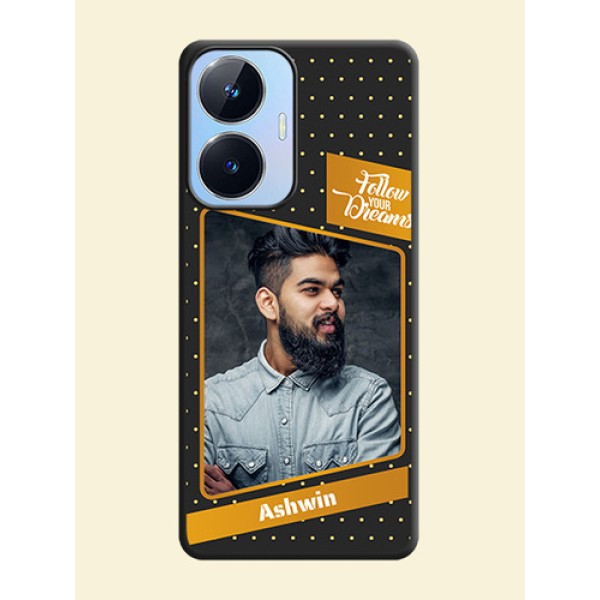 Follow Your Dreams with White Dots on Space Black Custom Soft Matte Phone Cases - Realme Narzo N55 Follow Your Dreams with White Dots on Space Black Custom Soft Matte Phone Cases - Realme Narzo N55