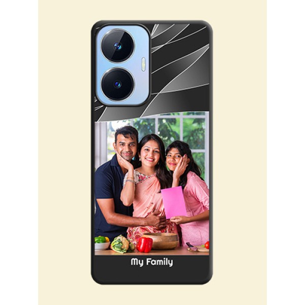 Mixed Wave Lines on Photo on Space Black Soft Matte Mobile Cover - Realme Narzo N55 Mixed Wave Lines on Photo on Space Black Soft Matte Mobile Cover - Realme Narzo N55