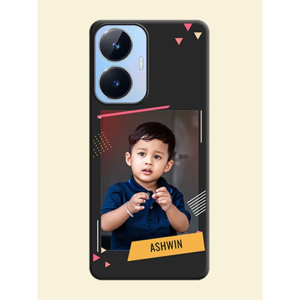 Photo Frame with Triangle Small Dots on Photo on Space Black Soft Matte Back Cover - Realme Narzo N55 Photo Frame with Triangle Small Dots on Photo on Space Black Soft Matte Back Cover - Realme Narzo N55