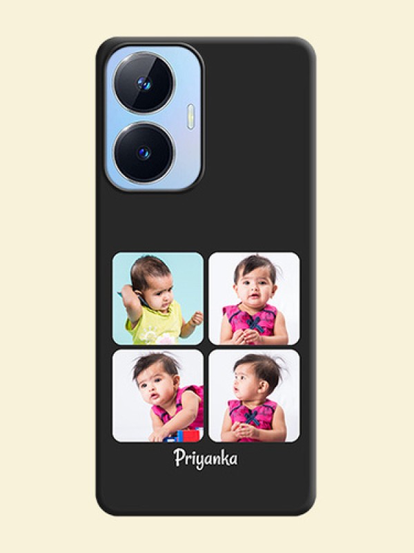Floral Art with 6 Image Holder on Photo on Space Black Soft Matte Mobile Case - Realme Narzo N55