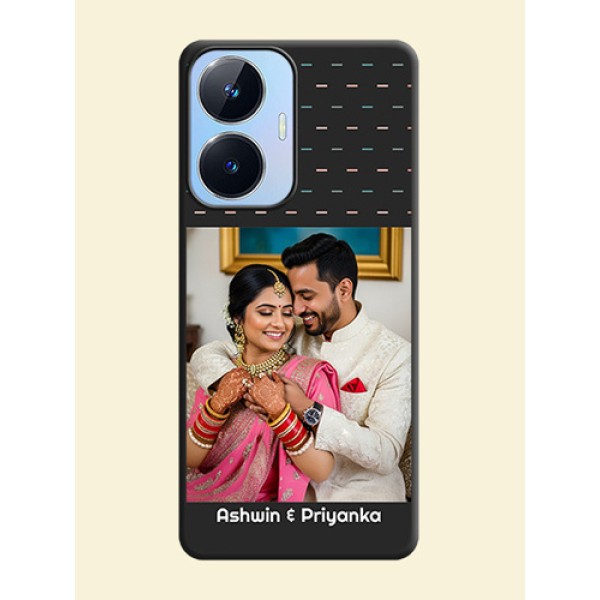 Line Pattern Design with Text on Space Black Custom Soft Matte Phone Back Cover - Realme Narzo N55 Line Pattern Design with Text on Space Black Custom Soft Matte Phone Back Cover - Realme Narzo N55