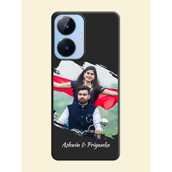 Grunge Brush Strokes on Photo on Space Black Soft Matte Back Cover - Realme Narzo N55