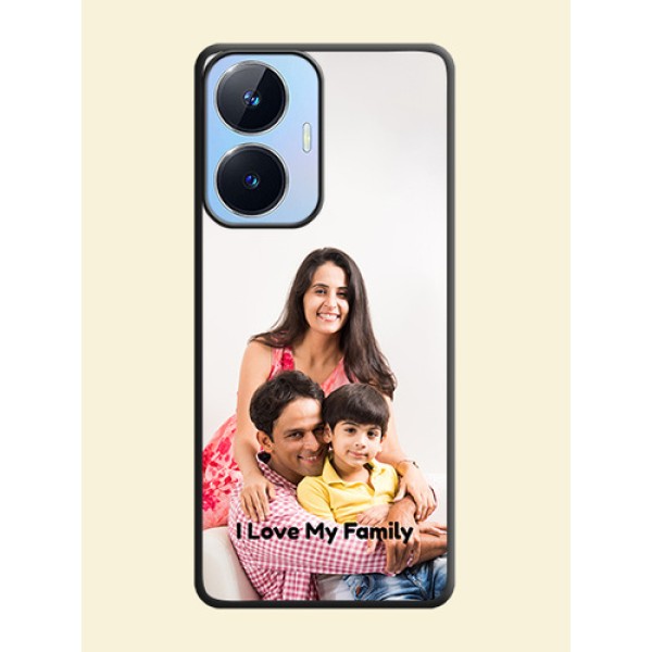 Full Single Pic Upload With Text On Space Black Personalized Soft Matte Phone Covers -Realme Narzo N55 Full Single Pic Upload With Text On Space Black Personalized Soft Matte Phone Covers -Realme Narzo N55