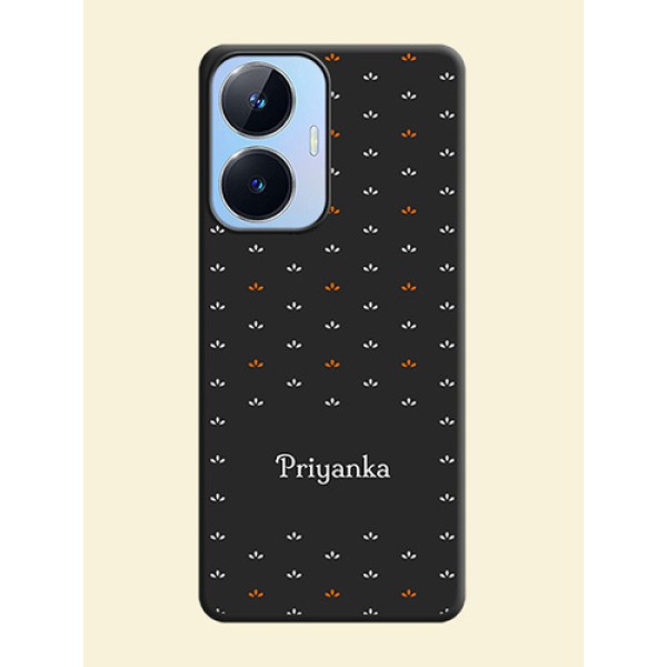 Simple Pattern With Custom Text On Space Black Personalized Soft Matte Phone Covers -Realme Narzo N55 Simple Pattern With Custom Text On Space Black Personalized Soft Matte Phone Covers -Realme Narzo N55