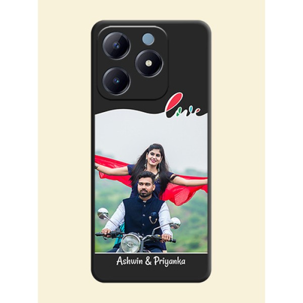 Fall in Love Pattern with Picture on Photo On Space Black Custom Soft Matte Mobile Back Cover - Realme Narzo N63