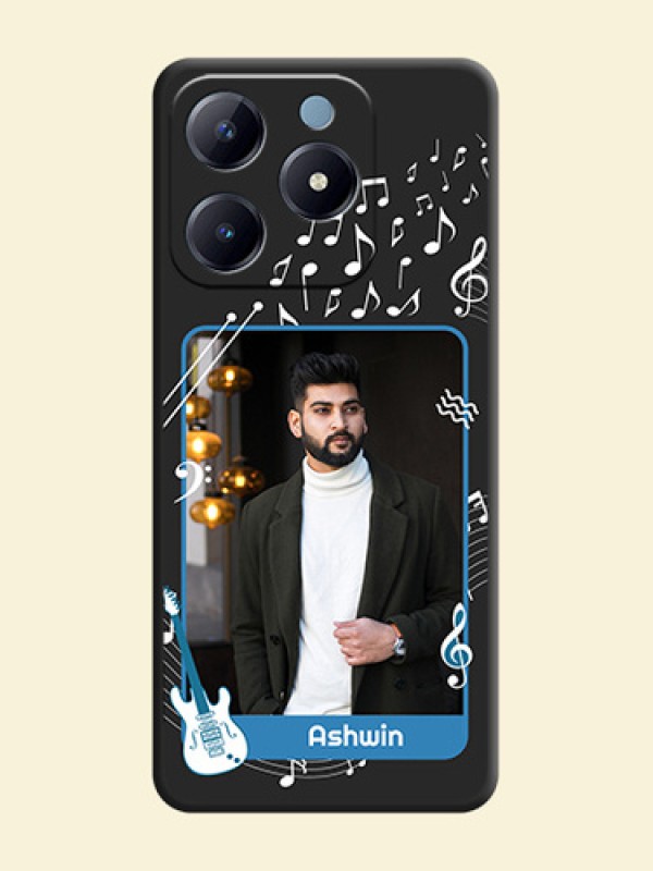 Musical Theme Design with Text on Photo On Space Black Custom Soft Matte Mobile Back Cover - Realme Narzo N63