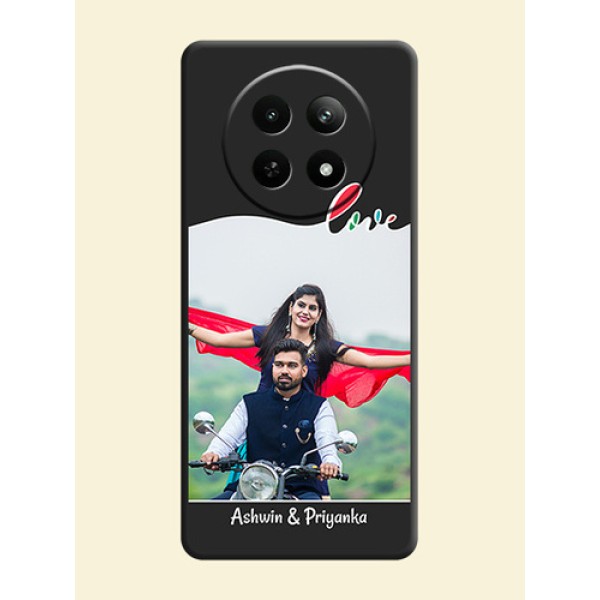 Fall in Love Pattern with Picture - Photo on Space Black Soft Matte Mobile Case - Realme Narzo N65 5G Fall in Love Pattern with Picture - Photo on Space Black Soft Matte Mobile Case - Realme Narzo N65 5G