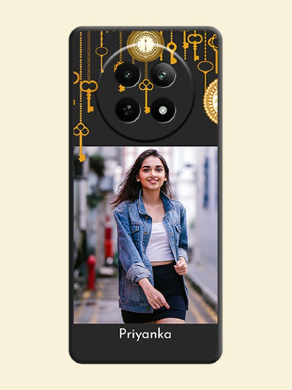 Decorative Design with Text on Space Black Custom Soft Matte Back Cover - Realme Narzo N65 5G