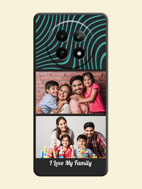 Wave Pattern with 2 Image Holder on Space Black Personalized Soft Matte Phone Covers - Realme Narzo N65 5G