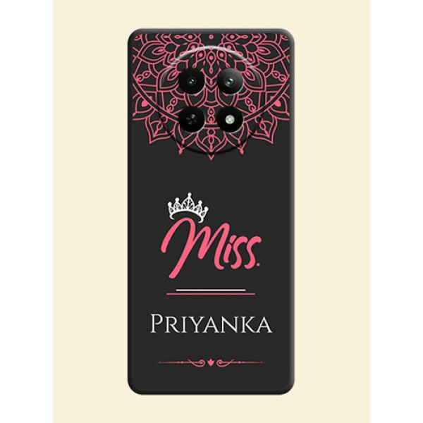 Mrs Name with Floral Design on Space Black Personalized Soft Matte Phone Covers - Realme Narzo N65 5G Mrs Name with Floral Design on Space Black Personalized Soft Matte Phone Covers - Realme Narzo N65 5G