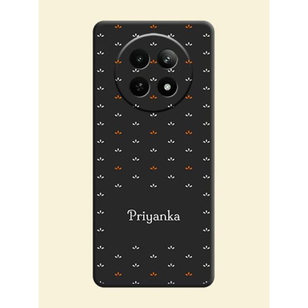 Simple Pattern With Custom Text On Space Black Personalized Soft Matte Phone Covers - Realme Narzo N65 5G Simple Pattern With Custom Text On Space Black Personalized Soft Matte Phone Covers - Realme Narzo N65 5G