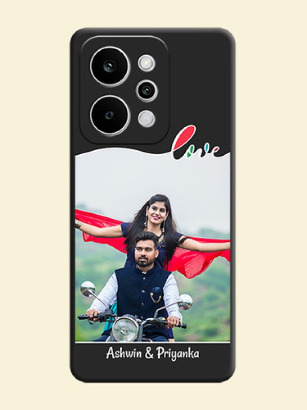 Fall in Love Pattern with Picture on Photo On Space Black Custom Soft Matte Mobile Back Cover - Realme Narzo Power 5G