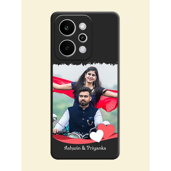 Pin Color Love Shaped Ribbon Design with Text On Space Black Custom Soft Matte Mobile Back Cover - Realme Narzo Power 5G Pin Color Love Shaped Ribbon Design with Text On Space Black Custom Soft Matte Mobile Back Cover - Realme Narzo Power 5G