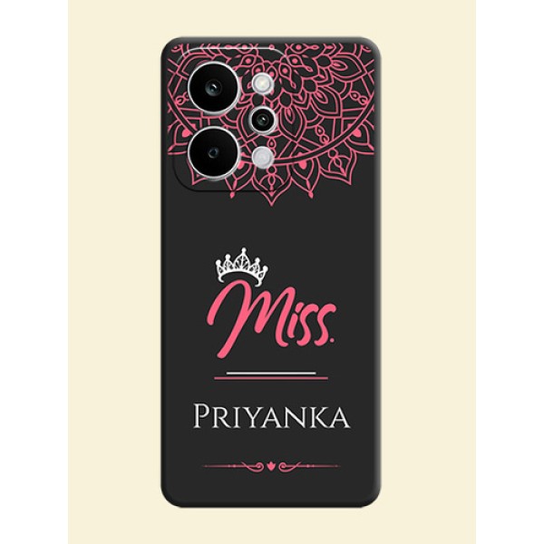 Mrs Name with Floral Design On Space Black Custom Soft Matte Mobile Back Cover - Realme Narzo Power 5G Mrs Name with Floral Design On Space Black Custom Soft Matte Mobile Back Cover - Realme Narzo Power 5G
