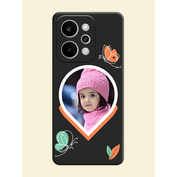 Upload Pic With Simple Butterly Design On Space Black Custom Soft Matte Mobile Back Cover - Realme Narzo Power 5G Upload Pic With Simple Butterly Design On Space Black Custom Soft Matte Mobile Back Cover - Realme Narzo Power 5G