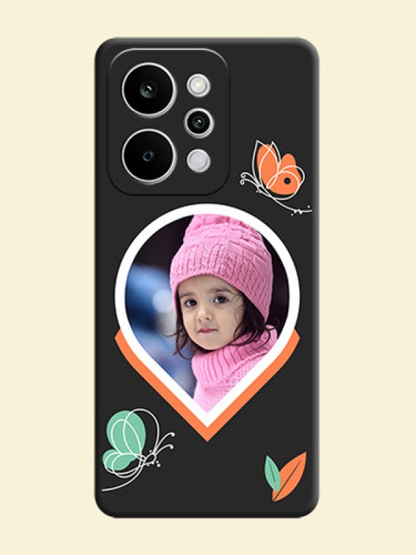 Upload Pic With Simple Butterly Design On Space Black Custom Soft Matte Mobile Back Cover - Realme Narzo Power 5G
