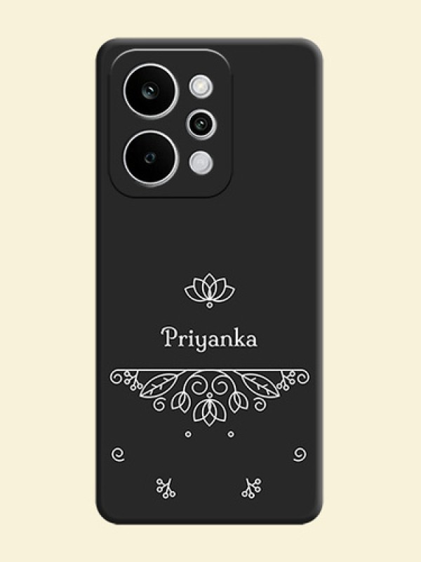 Lotus Garden Custom Text On Space Black Custom Soft Matte Mobile Back Cover - Realme Narzo Power 5G