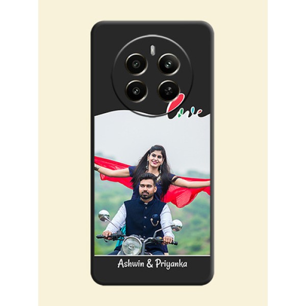 Fall in Love Pattern with Picture - Photo on Space Black Soft Matte Mobile Case - Realme P1 5G Fall in Love Pattern with Picture - Photo on Space Black Soft Matte Mobile Case - Realme P1 5G