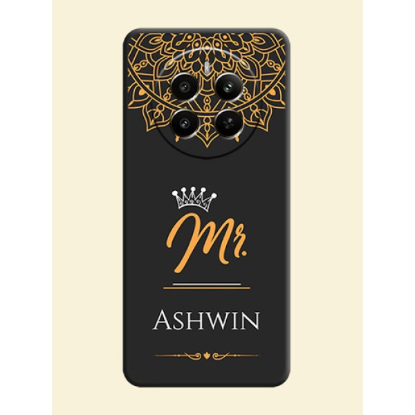 Mr Name with Floral Design on Personalised Space Black Soft Matte Cases - Realme P1 5G Mr Name with Floral Design on Personalised Space Black Soft Matte Cases - Realme P1 5G
