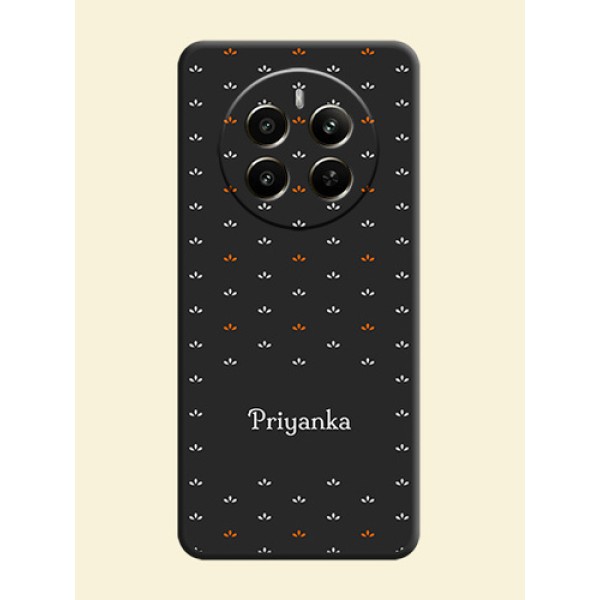 Simple Pattern With Custom Text On Space Black Personalized Soft Matte Phone Covers - Realme P1 5G Simple Pattern With Custom Text On Space Black Personalized Soft Matte Phone Covers - Realme P1 5G