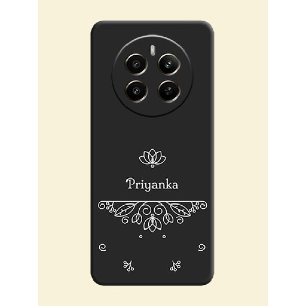 Lotus Garden Custom Text On Space Black Personalized Soft Matte Phone Covers - Realme P1 5G Lotus Garden Custom Text On Space Black Personalized Soft Matte Phone Covers - Realme P1 5G