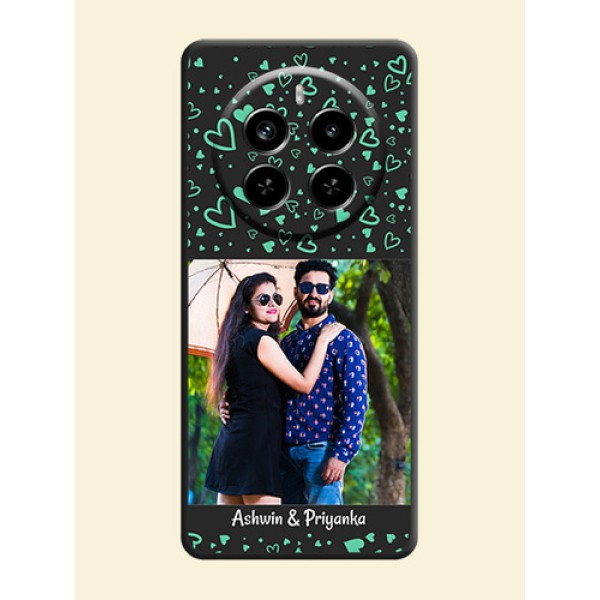 Sea Green Indefinite Love Pattern on Photo On Space Black Custom Soft Matte Mobile Back Cover - Realme P1 Pro 5G Sea Green Indefinite Love Pattern on Photo On Space Black Custom Soft Matte Mobile Back Cover - Realme P1 Pro 5G