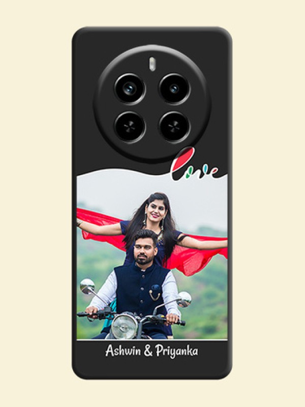 Fall in Love Pattern with Picture on Photo On Space Black Custom Soft Matte Mobile Back Cover - Realme P1 Pro 5G