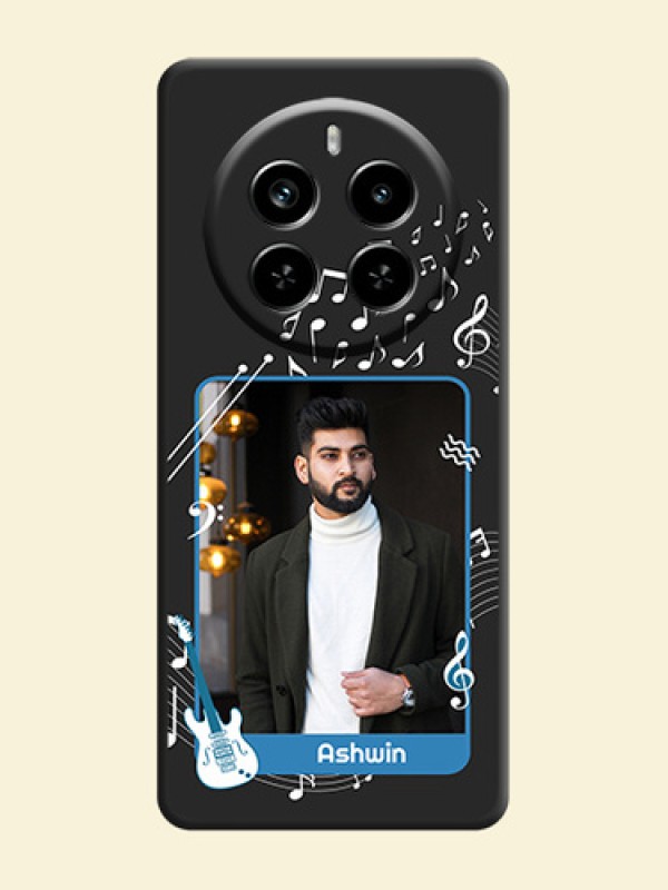 Musical Theme Design with Text on Photo On Space Black Custom Soft Matte Mobile Back Cover - Realme P1 Pro 5G