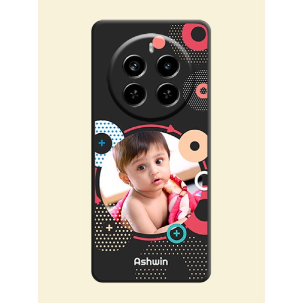 Multicoloured Round Image On Space Black Custom Soft Matte Mobile Back Cover - Realme P1 Pro 5G