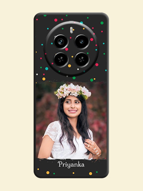 Multicolor Dotted Pattern with Text On Space Black Custom Soft Matte Mobile Back Cover - Realme P1 Pro 5G