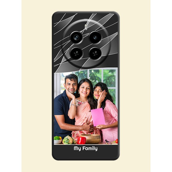 Mixed Wave Lines on Photo On Space Black Custom Soft Matte Mobile Back Cover - Realme P1 Pro 5G Mixed Wave Lines on Photo On Space Black Custom Soft Matte Mobile Back Cover - Realme P1 Pro 5G