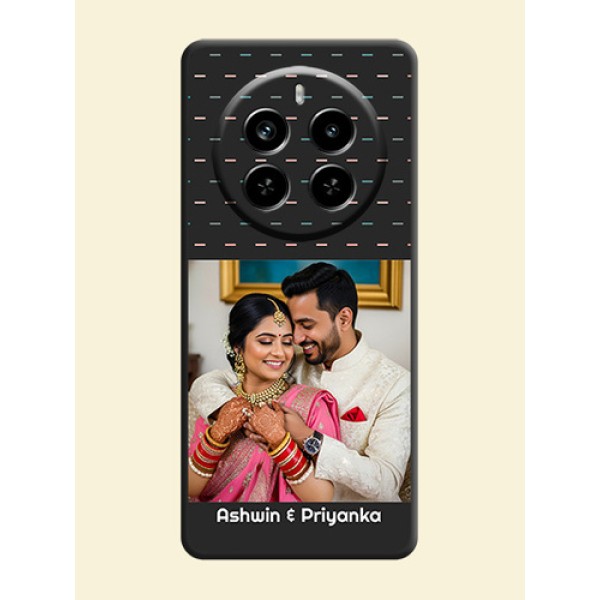 Line Pattern Design with Text On Space Black Custom Soft Matte Mobile Back Cover - Realme P1 Pro 5G Line Pattern Design with Text On Space Black Custom Soft Matte Mobile Back Cover - Realme P1 Pro 5G