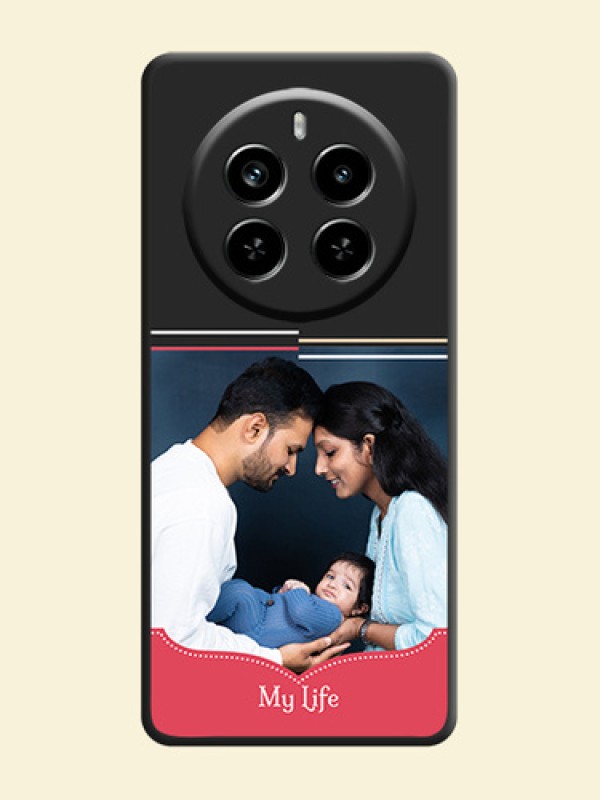 Classic Plain Design with Name On Space Black Custom Soft Matte Mobile Back Cover - Realme P1 Pro 5G